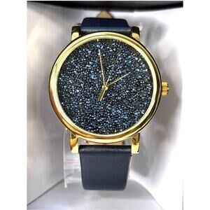 Timex Crystal Opulence Womens Watch Navy Blue Swarovski Crystals NIB TW2R98100